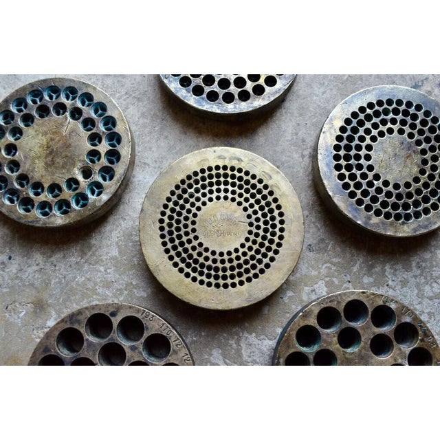 Antique Pasta Dies in Bronze and Copper, 1890s, Set of 6 For Sale - Image 12 of 13