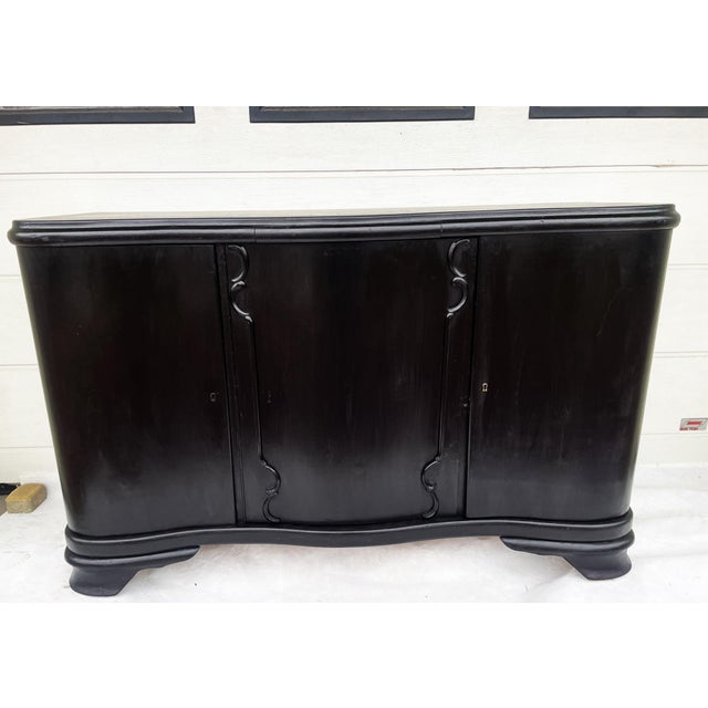 Black Art Deco Black Sideboard, 1940s For Sale - Image 8 of 18
