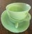 Anchor Hocking fire king jade green milk glass teacup + plate pair! Just lovely! These were manufactured between 1945-1948...