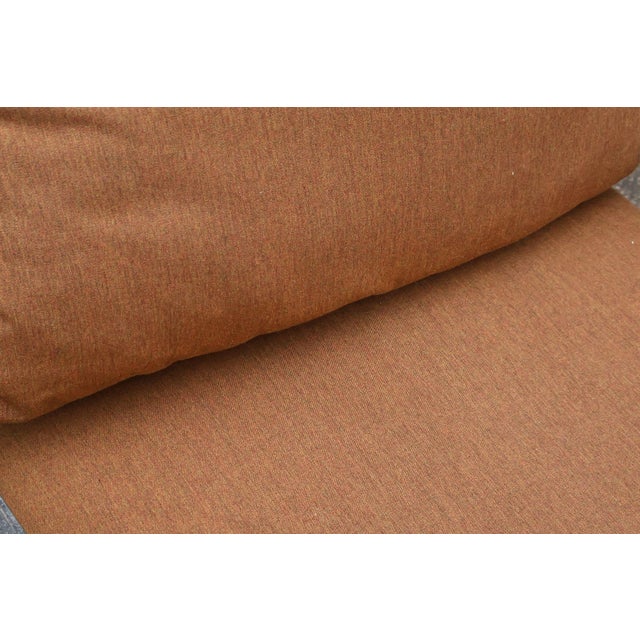 Metal Cast Aluminum Pair Of Outdoor Swivel Lounge Chairs With Cushions For Sale - Image 7 of 18