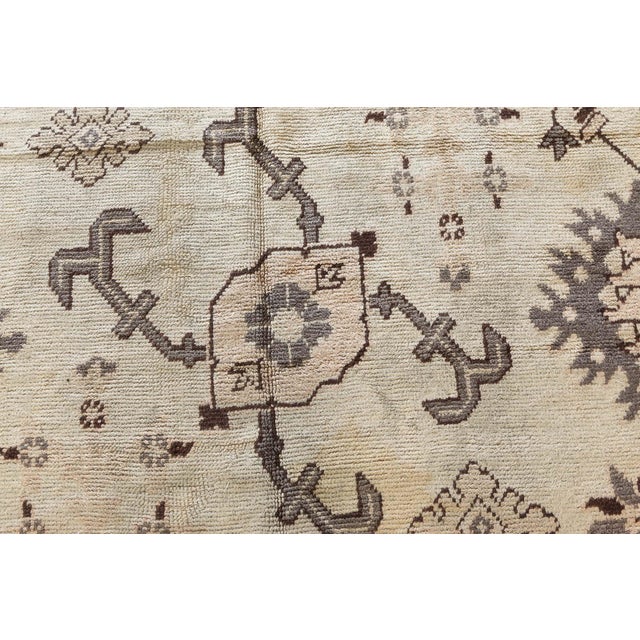 Antique Turkish Oushak Rug For Sale - Image 4 of 7