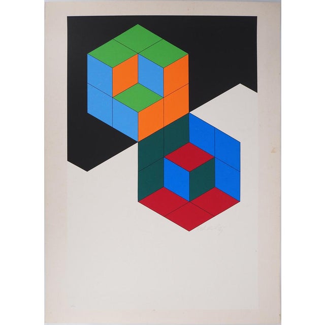 Victor Vasarely, Composition cinétique Bi Hexa, Screen Print For Sale - Image 7 of 7