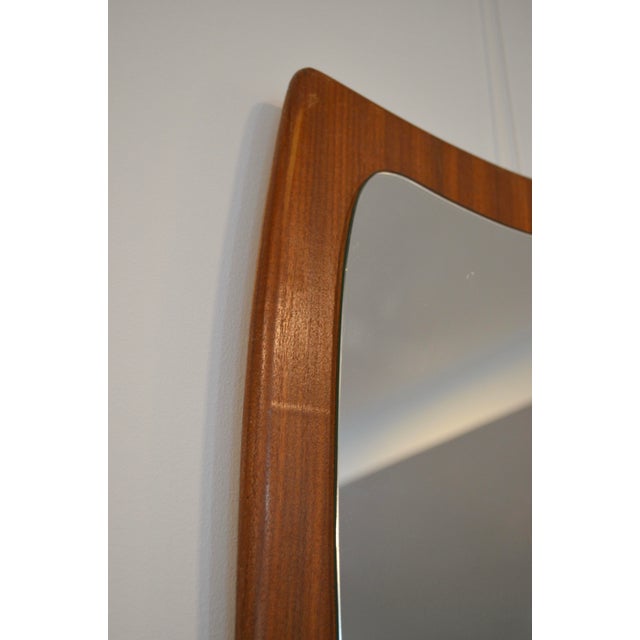 Brown Mid-Century Danish Teak Wall Mirror with Sculptural Frame, 1960s For Sale - Image 8 of 10