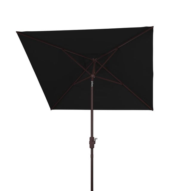 Spritely Home Wesler 7.5Ft Auto Tilt Square Market Umbrella, Black For Sale - Image 4 of 5