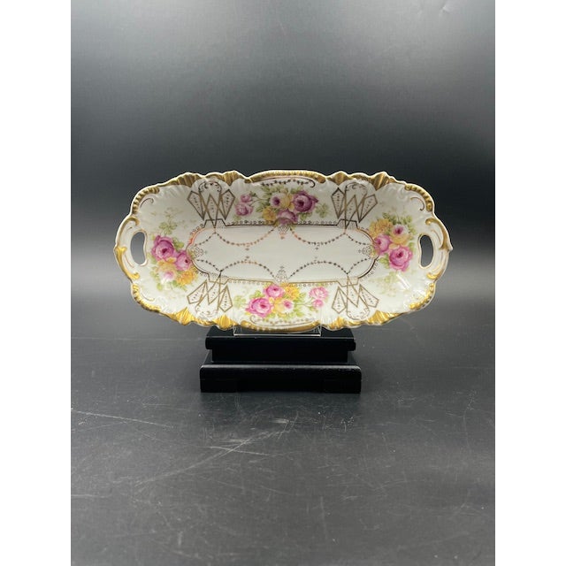 Traditional Antique Bavarian China Long Dish For Sale - Image 3 of 12