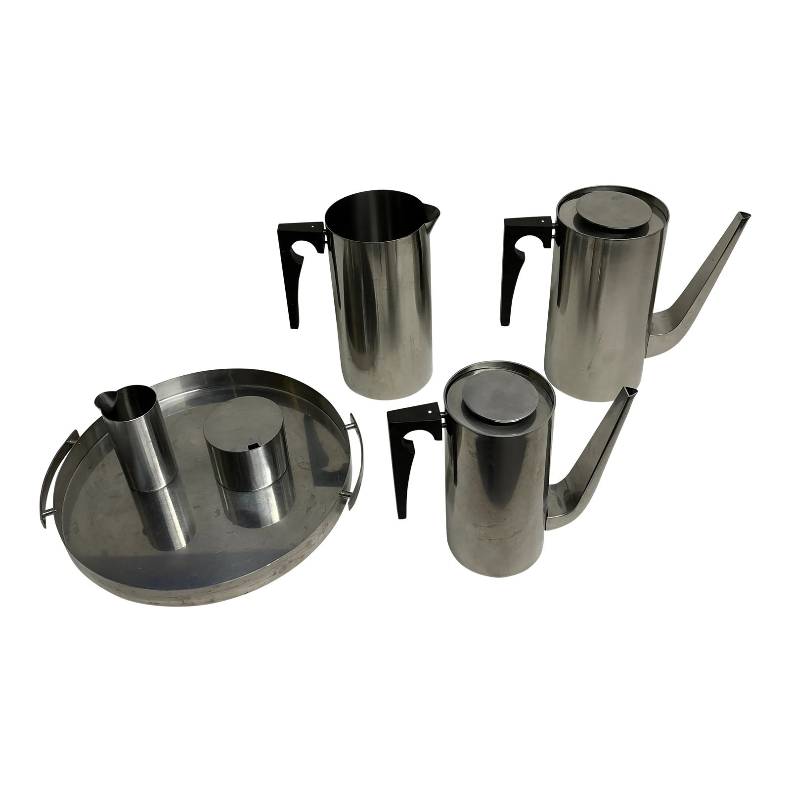 1960s Arne Jacobsen Stelton Stainless 6 Piece Coffee Set | Chairish
