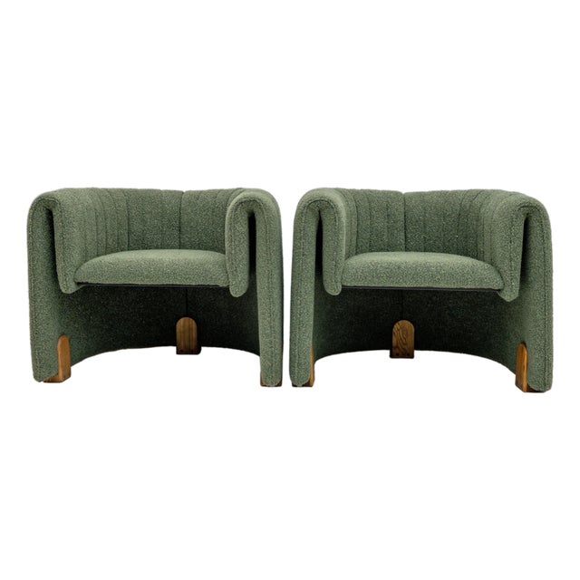 Italian Bouclè Armchairs, 2000s, Set of 2 For Sale