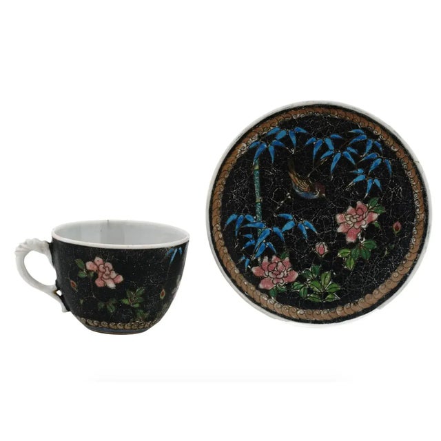 Late 19th Century Antique Japanese Cloisonne Enamel Porcelain Tea Set- 5 Pieces For Sale - Image 10 of 11