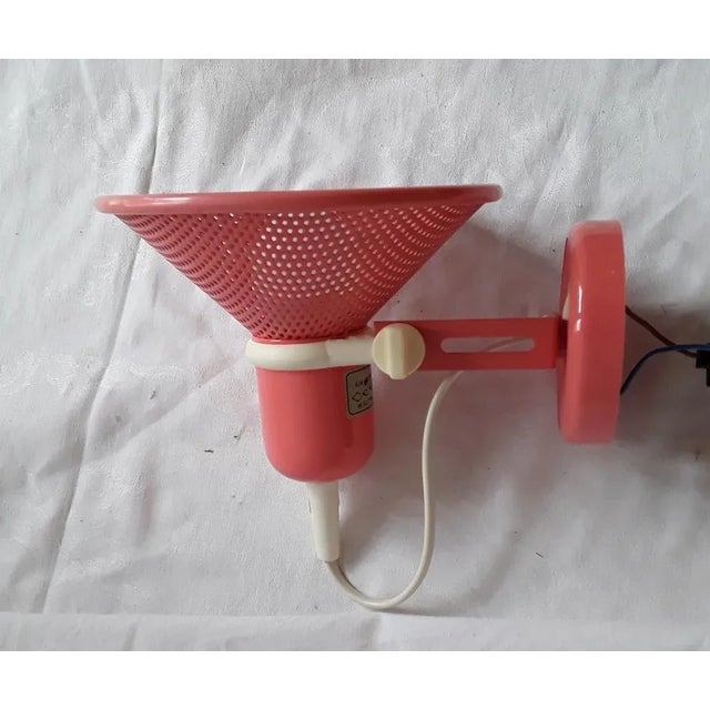 Cream Vintage German Adjustable Wall Lamp in Pink Metal and Plastic from Brilliant, 1990s For Sale - Image 8 of 8