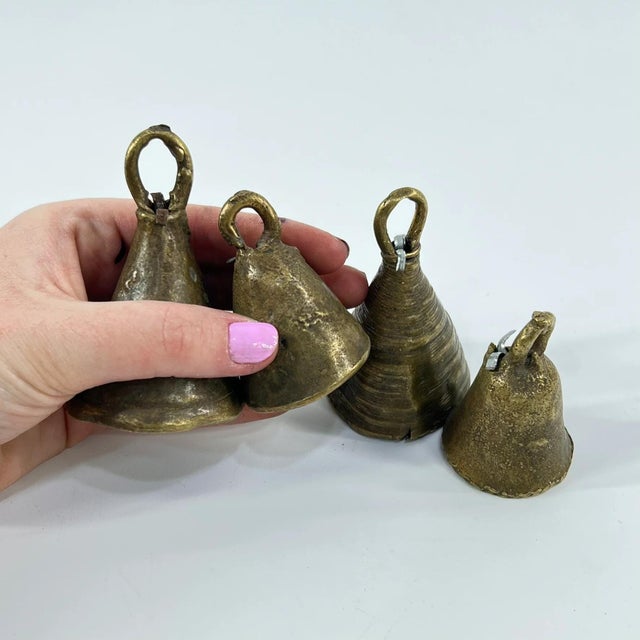 Early 20th Century Set of 4, Early 20th Century Fulani Cow Bells Chad For Sale - Image 5 of 6