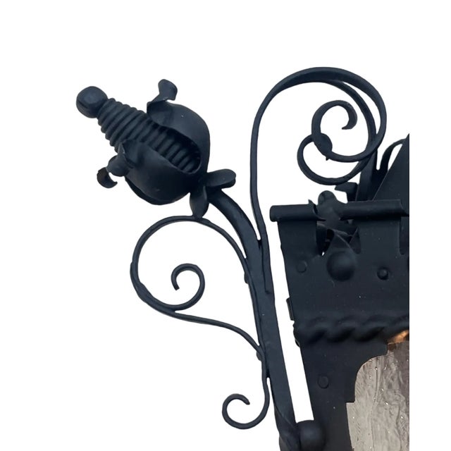 Incredible, rare 1920s Spanish Revival Lantern Sconce with beautiful craftsmanship. Detailed scroll work, shaped by hand....