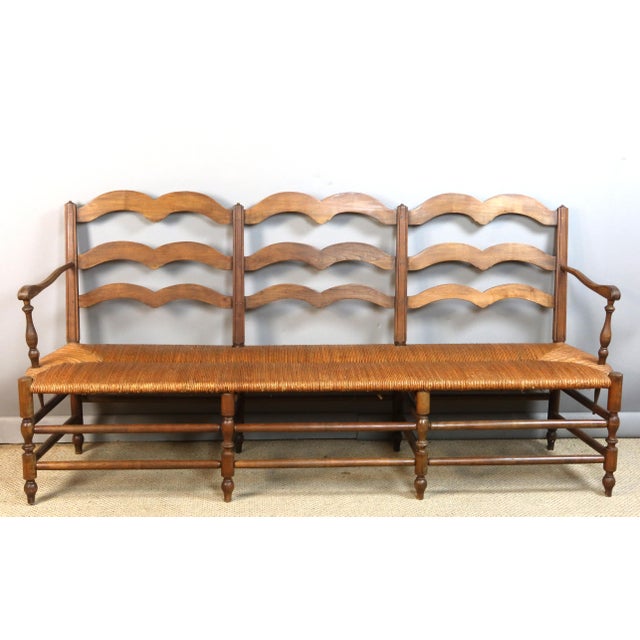 19th-Century Straw-Seated Bench or Radassier, 1890s For Sale - Image 11 of 12