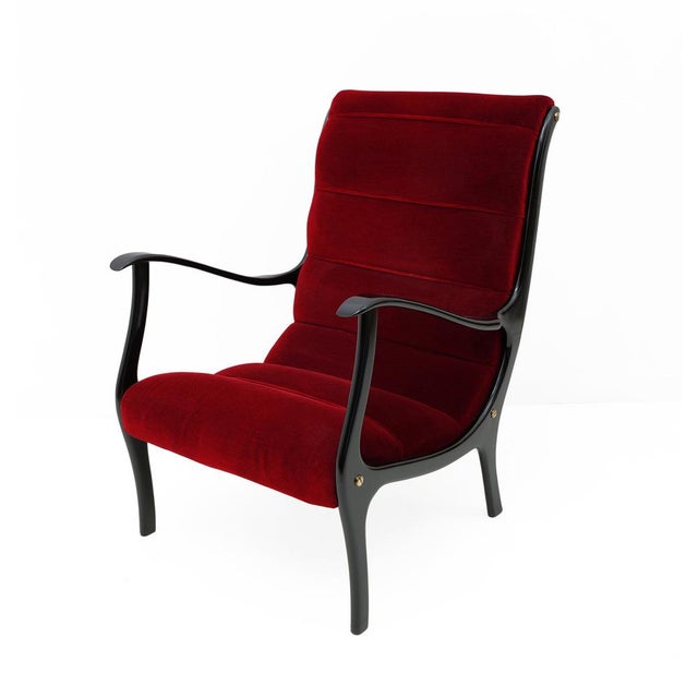 Black Mid-Century Modern Italian Mitzi Armchair by Ezio Longhi for Elam, 1950s For Sale - Image 8 of 8