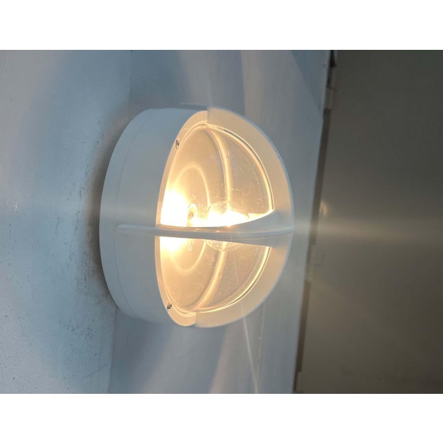 Mid-Century Modern Danish Pirat White Metal Outdoor Wall Lamp by Eva and Nils Koppel, Gert Edstrand for Nordisk Solar, 1960s For Sale - Image 10 of 18