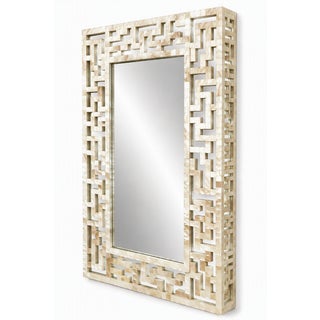Neiman Marcus Vintage Capiz Shell Fretwork Wall Mirror For Sale