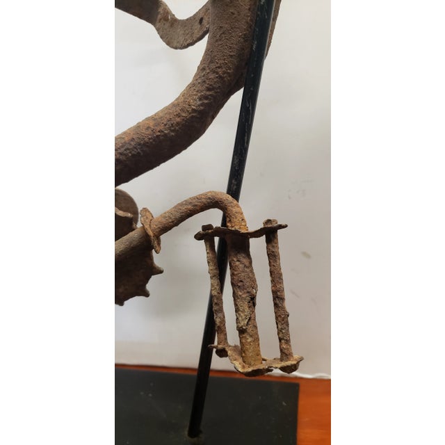 Vintage 1940s-50's Bicycle Sculpture With Stand For Sale - Image 10 of 11