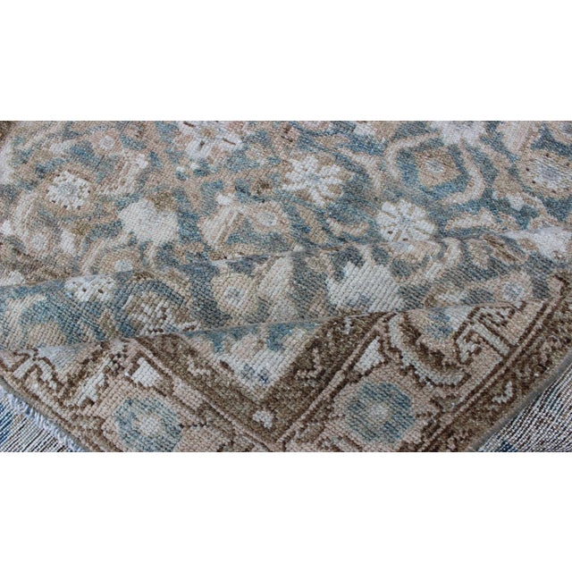 Antique Persian Malayer Runner With Allover Herati Pattern in Faded Blue. For Sale - Image 9 of 12