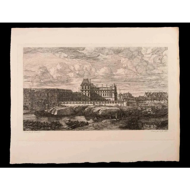 City Landscape is an Original Etching realized by Charles Meryon in 1866. The artwork is in good condition included a...