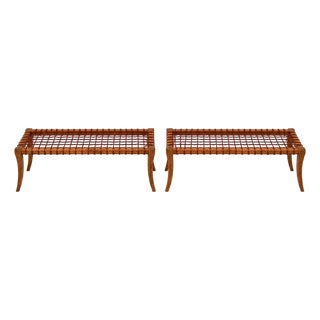 Modern Mid Century Klismos BenchS. - Pair For Sale