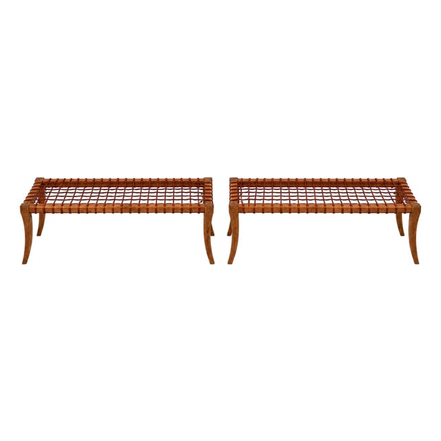 Modern Mid Century Klismos BenchS. - Pair For Sale