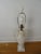 Neo-classical style marble lamp. White marble. Trophy shape. Some repair. Arm has been glued.