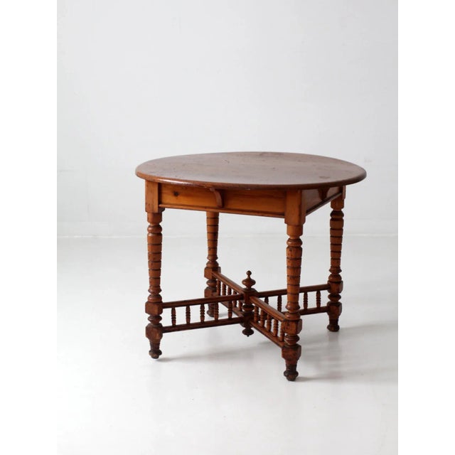 Early 20th Century Antique Round Accent Table For Sale - Image 5 of 12