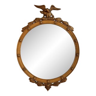 Oversized Antique Giltwood Federal Eagle Mirror For Sale