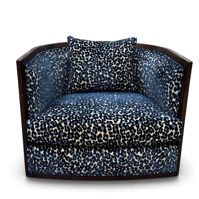Baker Furniture Thomas Pheasant Bevel Swivel Lounge Chairs, a Pair For Sale - Image 10 of 17