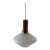 1960s Mid-Century Modern Teak and Opaline Glass Pendant Light Scandinavian Ceiling Lamp For Sale