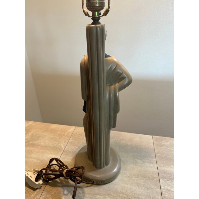 Sculpture Materials Vintage Continental Art Company Greek / Roman Style Figural Lamps " High to the Finial. For Sale - Image 7 of 11