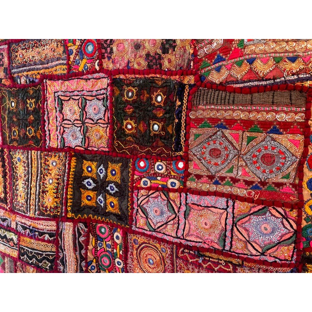 Vintage Patchwork Hand Embroidered Wall Hanging Zari For Sale - Image 6 of 6