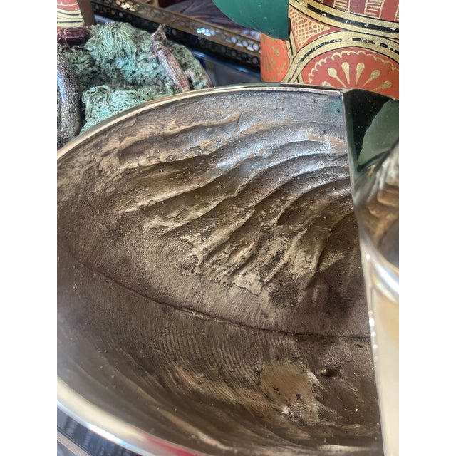 Pair of Large Solid Brass Nautilus Shell Bottle Coolers or Planters For Sale - Image 9 of 11