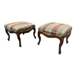 20th Century Upholstered and Wood Provencial Stools - a Pair For Sale