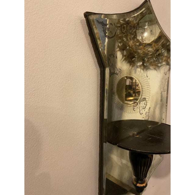 1940s Beveled Mirrored Wall Shelves- A Pair For Sale - Image 10 of 12