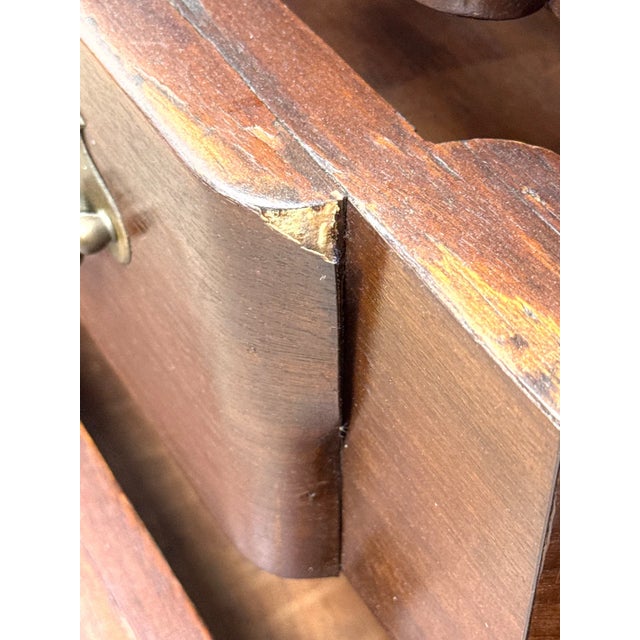 Antique Chippendale Style Mahogany Block Front Secretary Desk With Shell Carving For Sale - Image 11 of 13