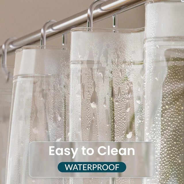 Long Shower Curtain Liner 72 X 72 Clear Plastic Shower Liner Peva For Sale - Image 4 of 6