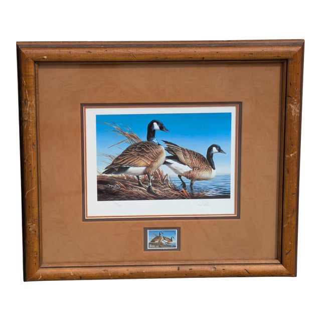 1980s Minnesota State Goose Stamp Print & Stamp by Artist Terry Redlin For Sale