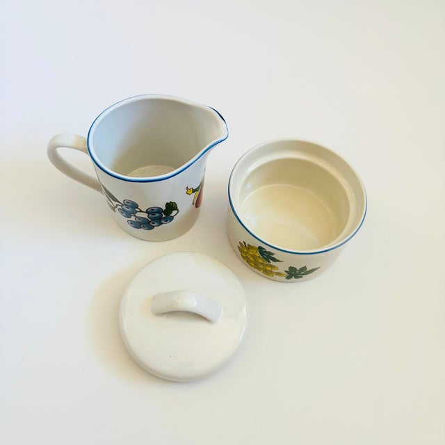 Gray Stoneware Creamer and Sugar Bowl - Set of 2 For Sale - Image 8 of 9