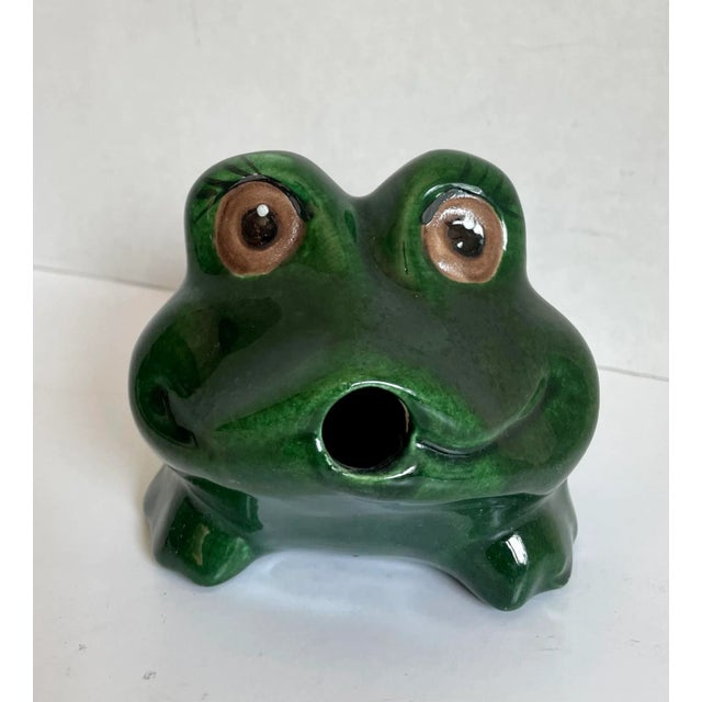 Mid-Century Modern California Ceramic Pottery Figurative Frog Spitter For Sale - Image 3 of 10
