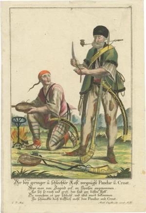 Engelbrecht, Illustration of a Pandur and Croat Having a Meal, 178, Print