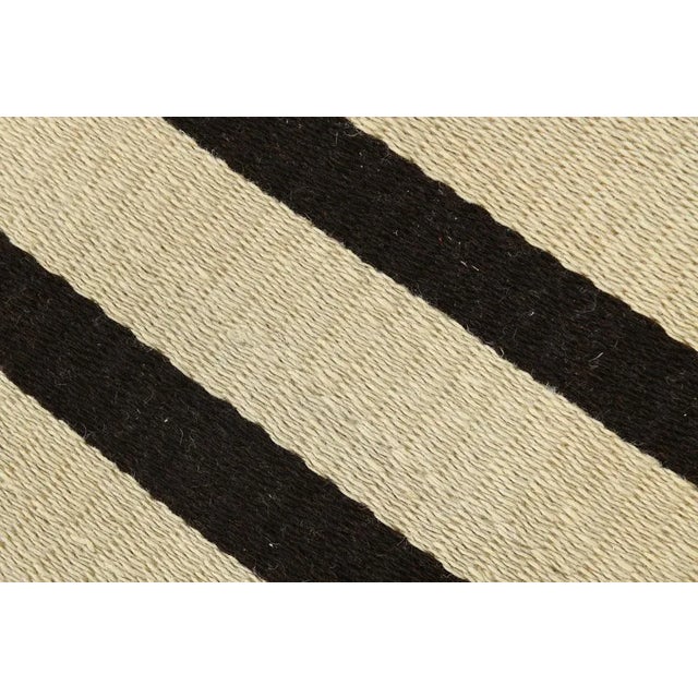 Beige Striped Hemp Runner Rug For Sale - Image 6 of 14