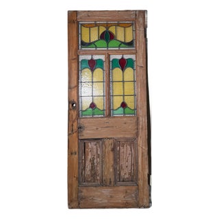 English Stained Glass Door For Sale