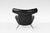 Early 21st Century Set of EJ100 Ox Lounge Chair and Ottoman in Black Leather by Hans J. Wegner for Erik Jørgensen, 1980s For Sale - Image 5 of 12
