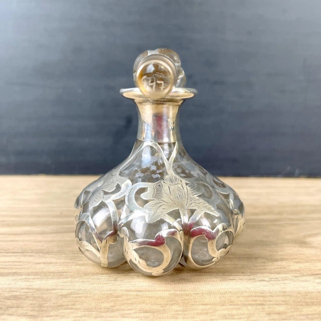 Antique Circa 1893 Alvin Fine Sterling Overlay Perfume Bottle For Sale In Boston - Image 6 of 9