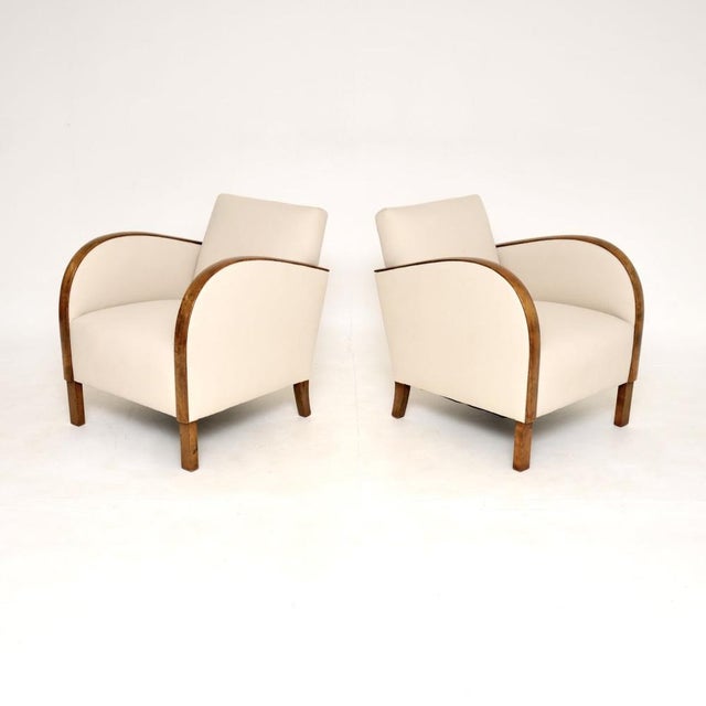 Art Deco Swedish Armchairs in Satin Birch, 1930s, Set of 2 For Sale - Image 4 of 11