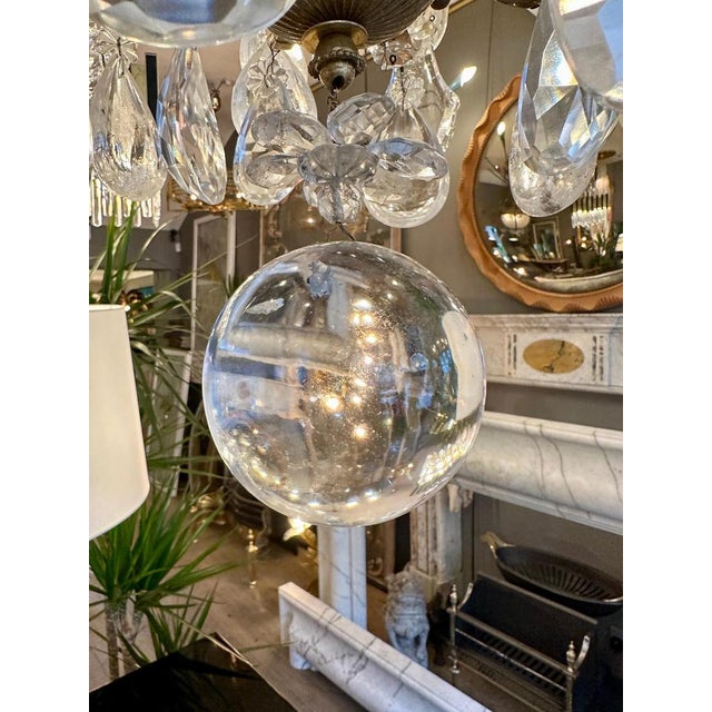 Large Antique French Rock Crystal and Gilt Bronze Chandelier For Sale - Image 3 of 18
