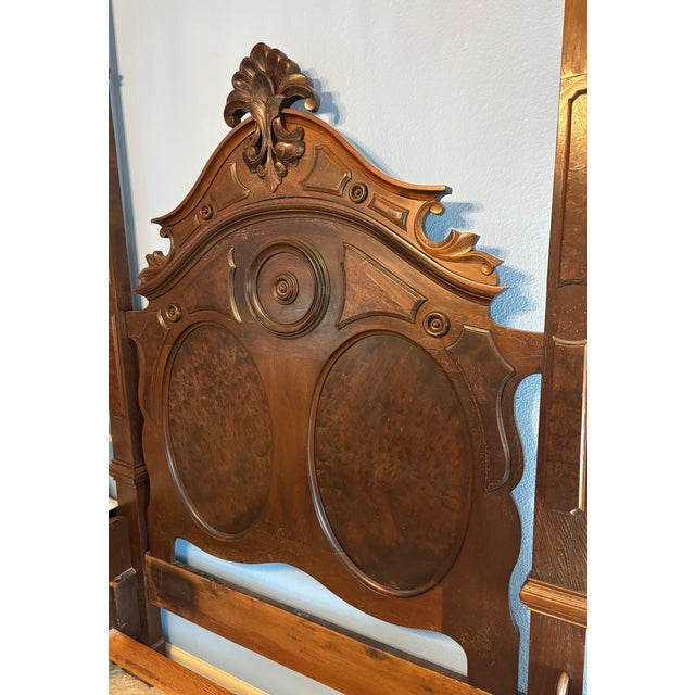 Victorian Antique 1860 Half Tester Queen Size Canopy Bed For Sale - Image 4 of 5