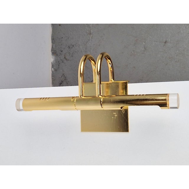 Regency Brass Acrylic Cabinet Lamp by Lumina, 1980s, Set of 3 For Sale - Image 13 of 18
