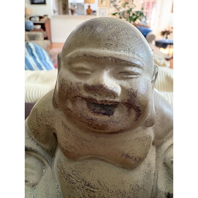 Vintage Chinoiserie Laughing Buddha Bookends For Sale - Image 11 of 11