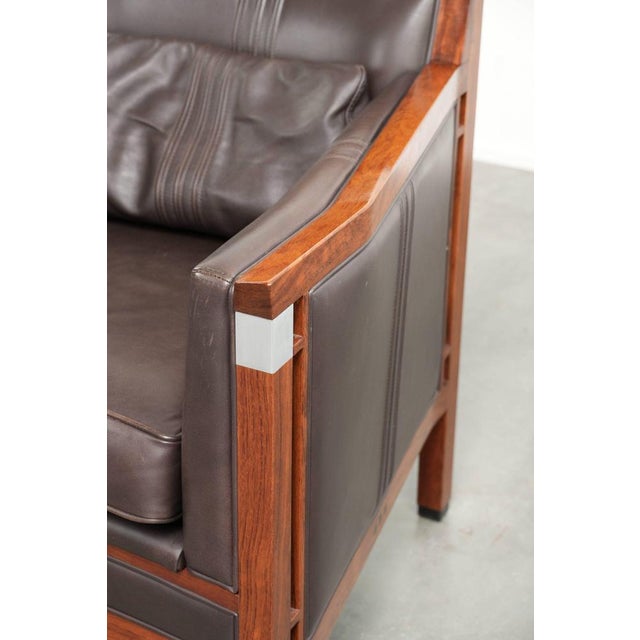 Art Deco Armchair from the Decoforma Series with Dark Brown Cowhide Leather Upholstery by Schuitema For Sale - Image 11 of 13
